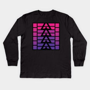 “Dimensional Levels” - V.2 Purple - (Geometric Art) (Dimensions) - Doc Labs Kids Long Sleeve T-Shirt